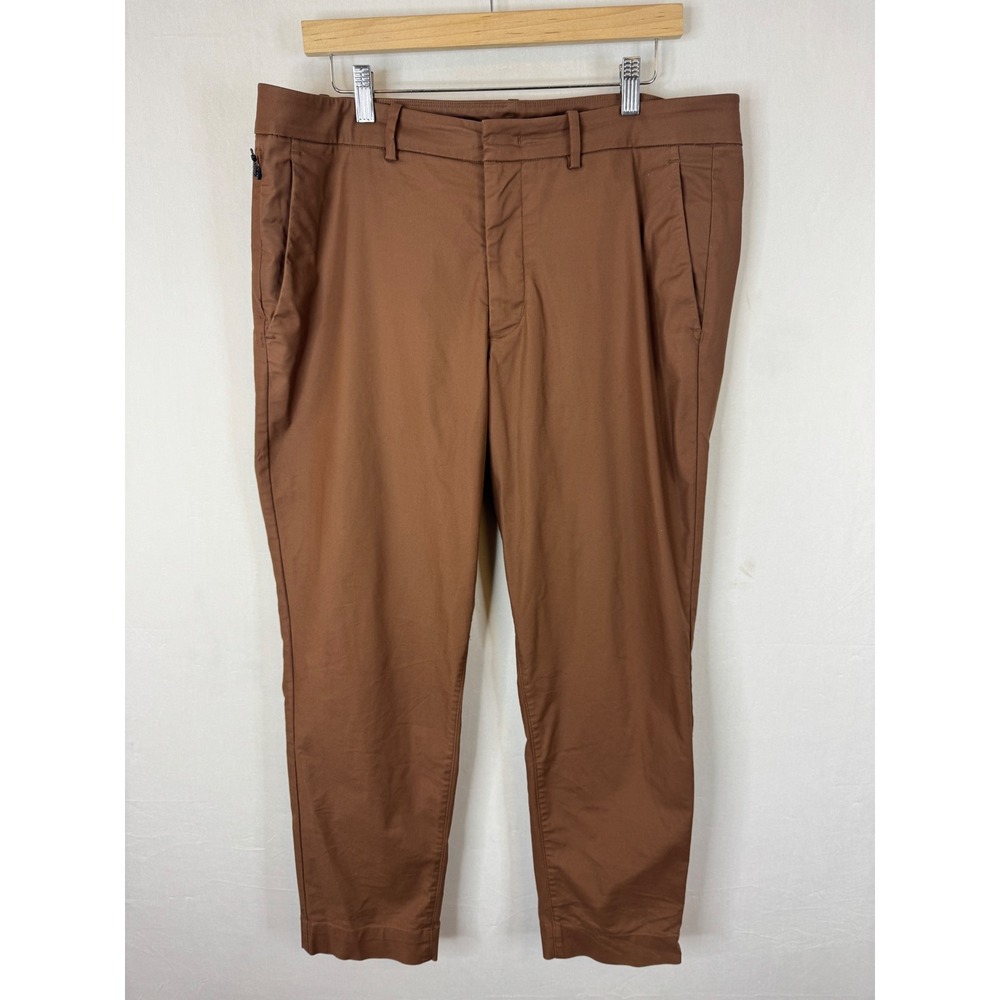 Kit and Ace Navigator Slim Tapered Pants Brown Mens 36X28 Organic Cotton Stretch